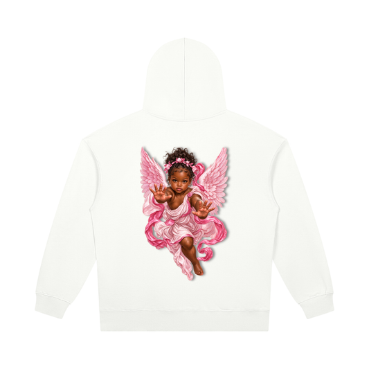 Black Angel Unisex Heavyweight Pullover Hoodie/Denise
