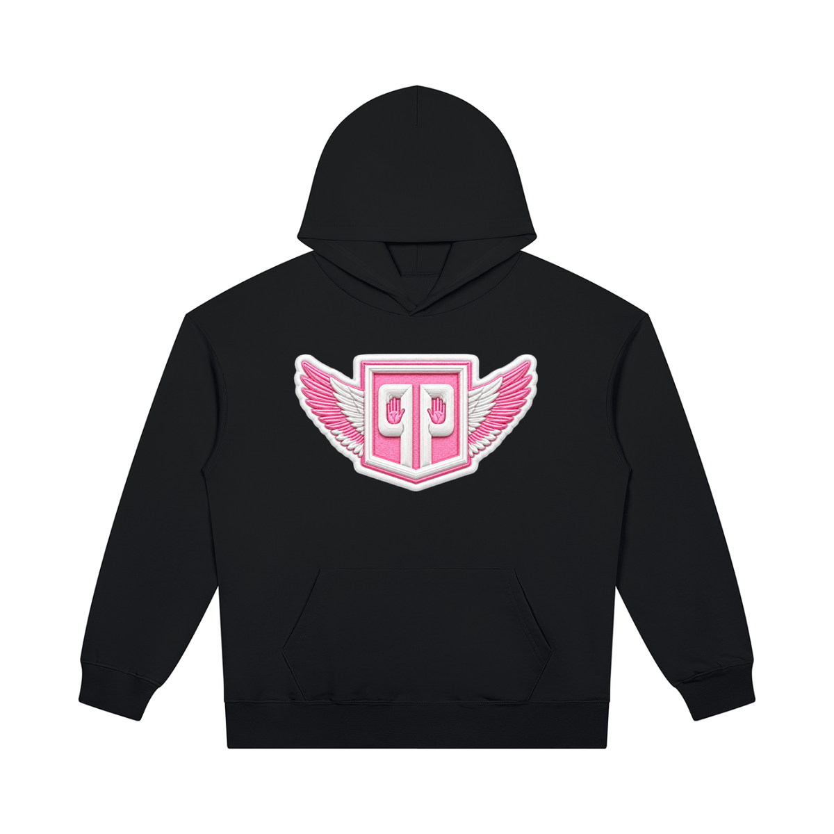 Black Angel Unisex Heavyweight Pullover Hoodie/Denise