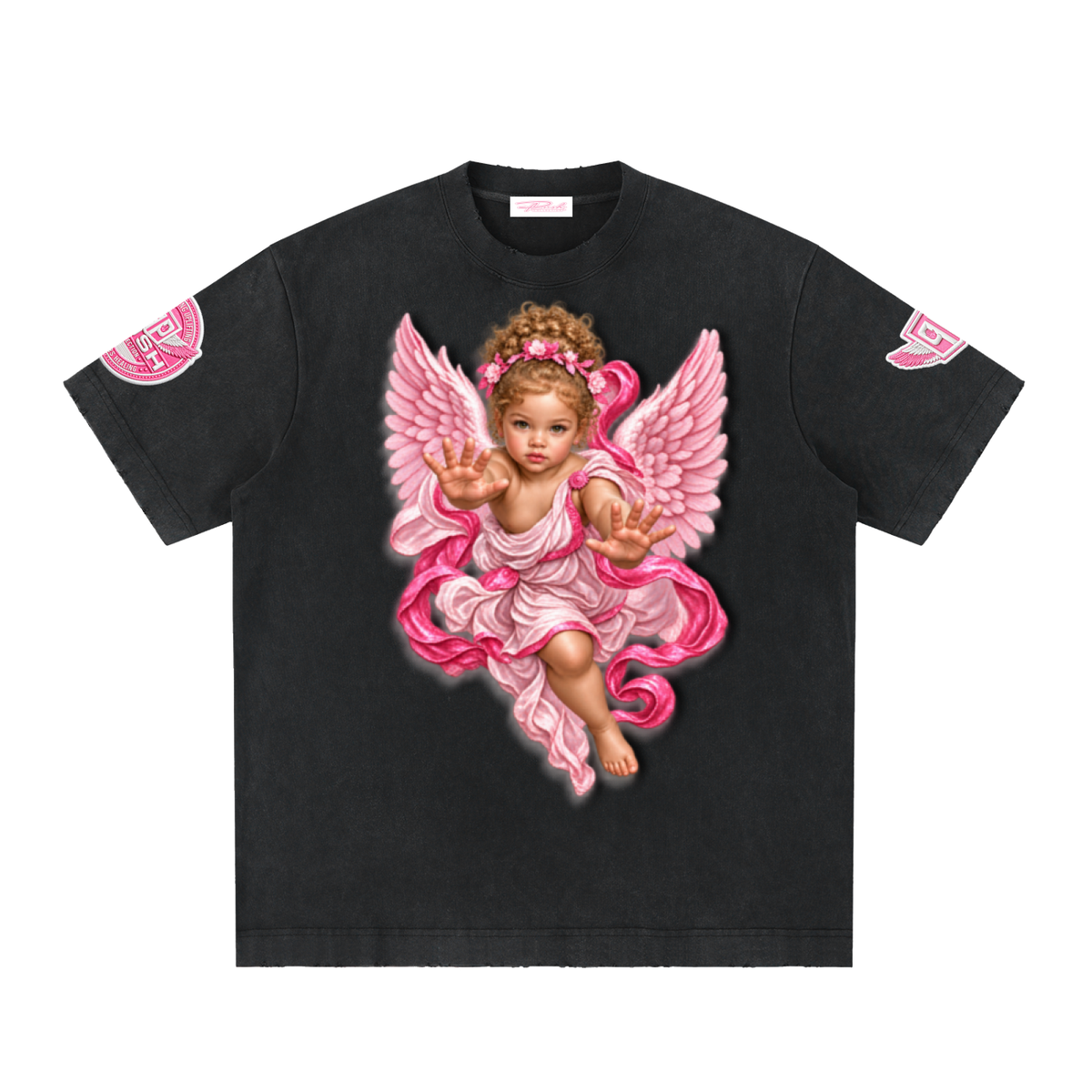 White Angel Heavyweight Vintage Washed Frayed T-Shirt