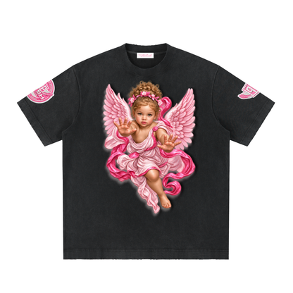 White Angel Heavyweight Vintage Washed Frayed T-Shirt