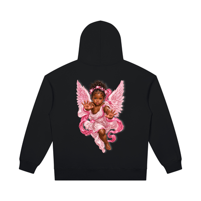 Black Angel Unisex Heavyweight Pullover Hoodie/Denise