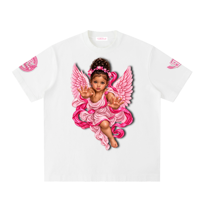 Mixed Angel Heavyweight Vintage Washed Frayed T-Shirt