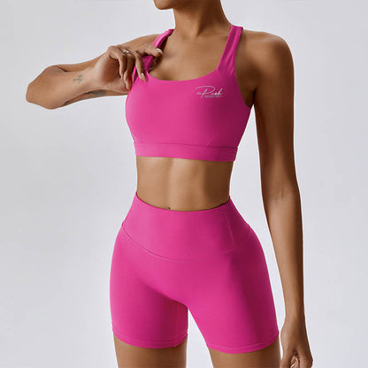 PUSH Signature Cross-Back Short Set — Pink