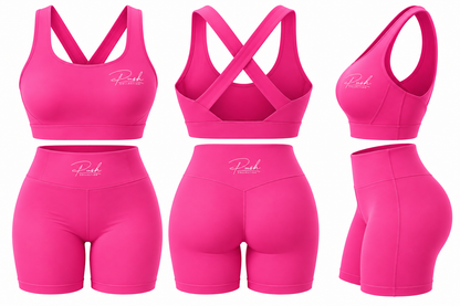 PUSH Signature Cross-Back Short Set — Pink