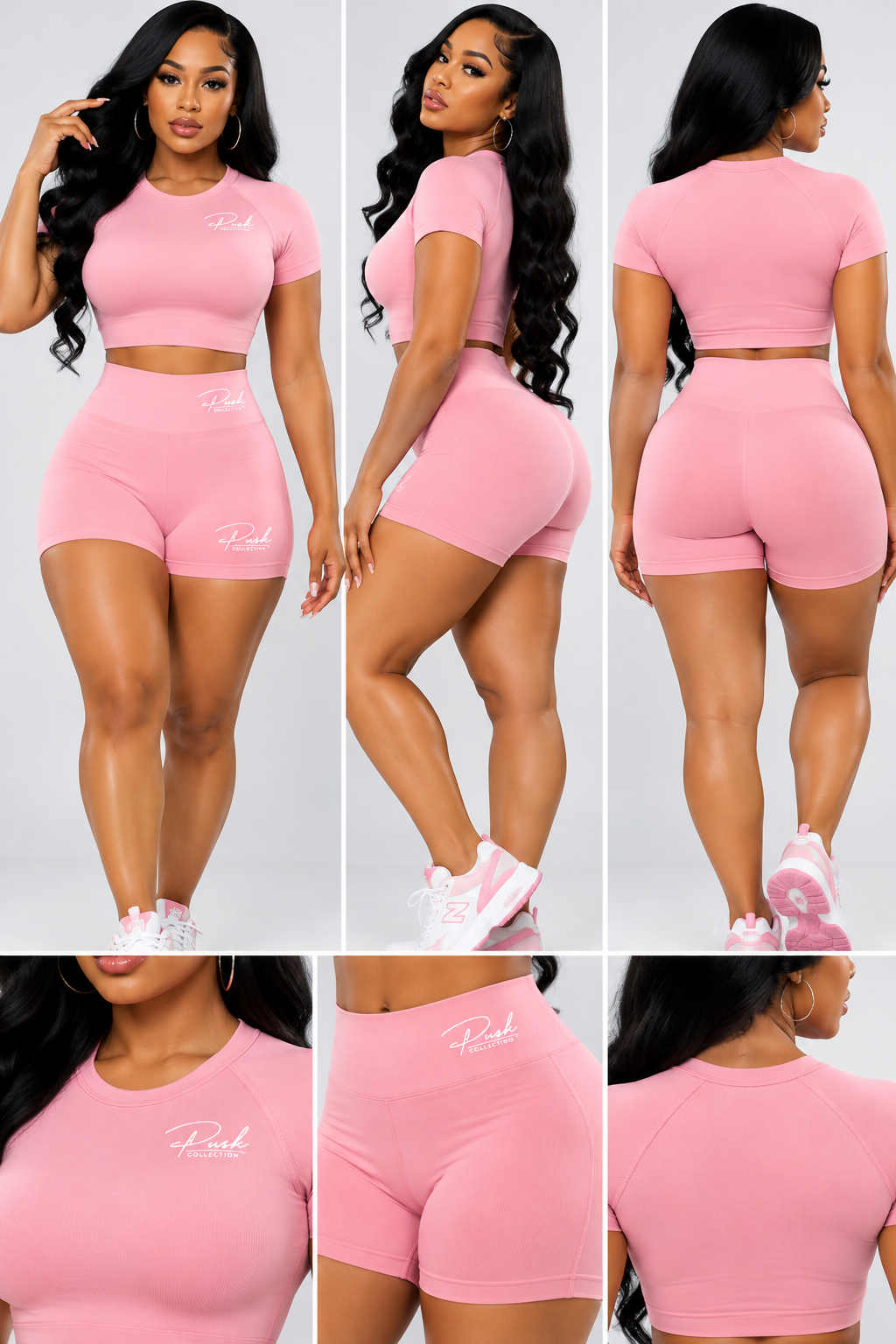 PUSH Collection Signature Short Set – Light Pink